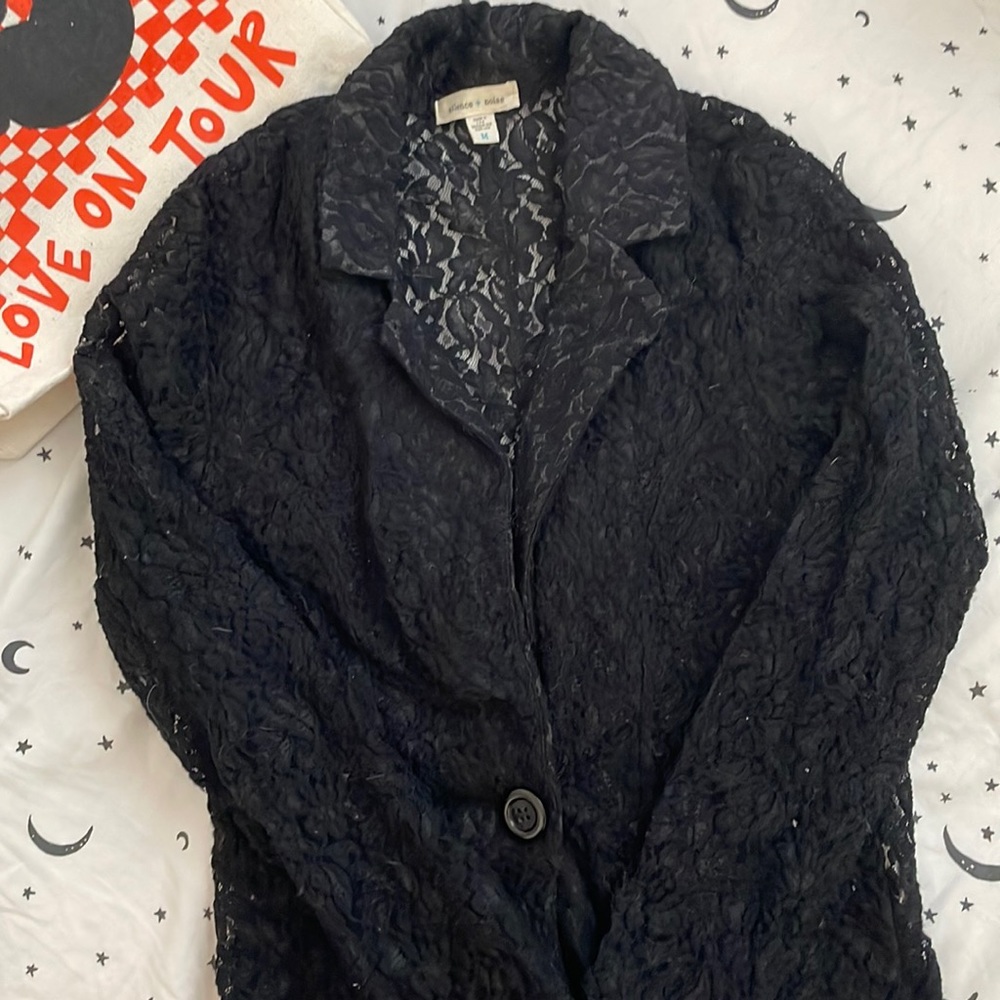 Urban Outfitters Black Lace Blazer
